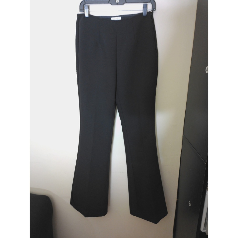 Meshki Flare Trousers Women Size M Black High Waist Stretch Slim Fit Bell bottom